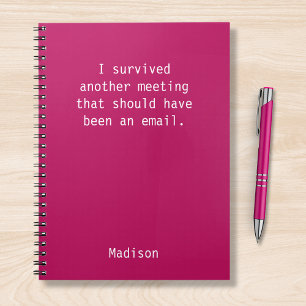 Funny Personalized I Survived Kantoor Meeting Notitieboek
