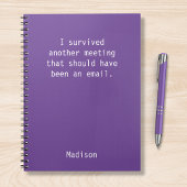Funny Personalized I Survived Kantoor Meeting Notitieboek