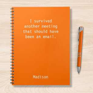 Funny Personalized I Survived Kantoor Meeting Notitieboek