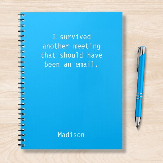 Funny Personalized I Survived Kantoor Meeting Notitieboek