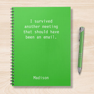 Funny Personalized I Survived Kantoor Meeting Notitieboek