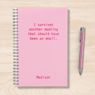 Funny Personalized I Survived Kantoor Meeting Notitieboek