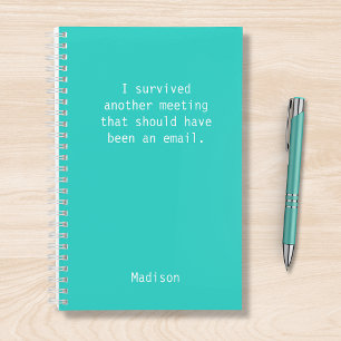 Funny Personalized I Survived Kantoor Meeting Notitieboek