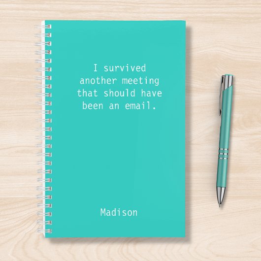 Funny Personalized I Survived Kantoor Meeting Notitieboek