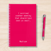 Funny Personalized I Survived Kantoor Meeting Notitieboek
