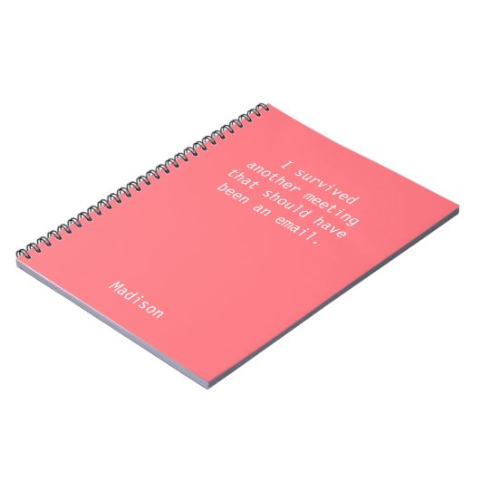 Funny Personalized I Survived Kantoor Meeting Notitieboek (Linkerzijde)