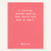Funny Personalized I Survived Kantoor Meeting Notitieboek (Voorkant)
