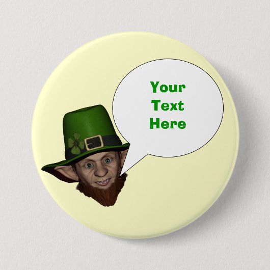 Funny personalized Irish leprechaun Ronde Button 7,6 Cm (Voorkant)
