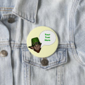 Funny personalized Irish leprechaun Ronde Button 7,6 Cm (In situ)