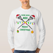 Funny Personalized, LACROSSE Kerstmis Shirten T-shirt (Voorkant)