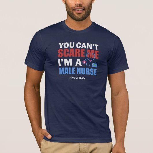 Funny Personalized Male Nurse T-shirt (Voorkant)