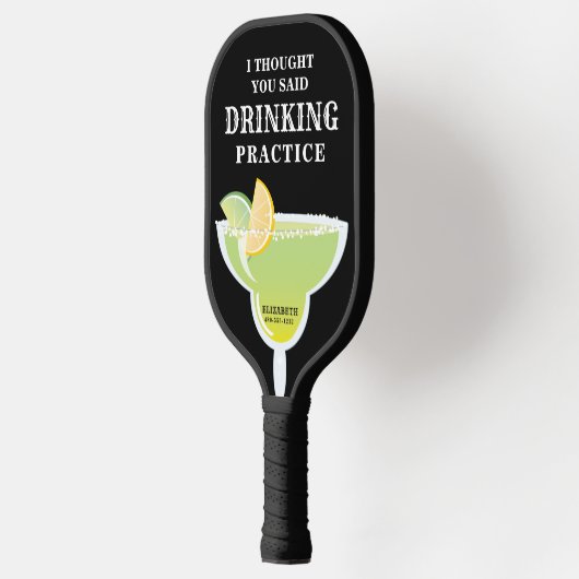 Funny Personalized Margarita Drink Pickleball Paddle (Links)