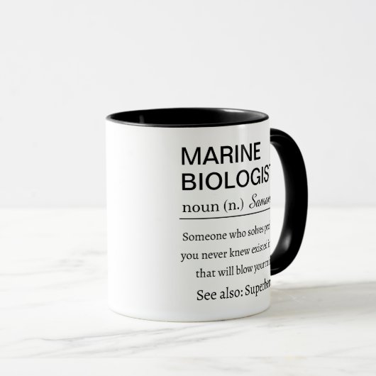 Funny Personalized Marine Biologist Definition Mok (Voorkant rechts)