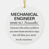 Funny Personalized Mechanical Engineer Definition Keramisch Ornament (Voorkant)