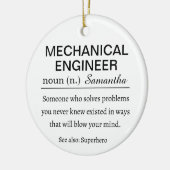 Funny Personalized Mechanical Engineer Definition Keramisch Ornament (Links)