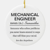 Funny Personalized Mechanical Engineer Definition Keramisch Ornament (Achterkant)