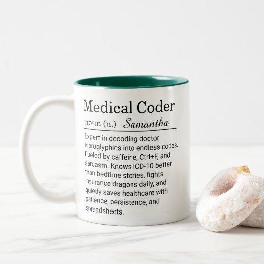 Funny Personalized Medical Coder Definition  Mok (Met donut)