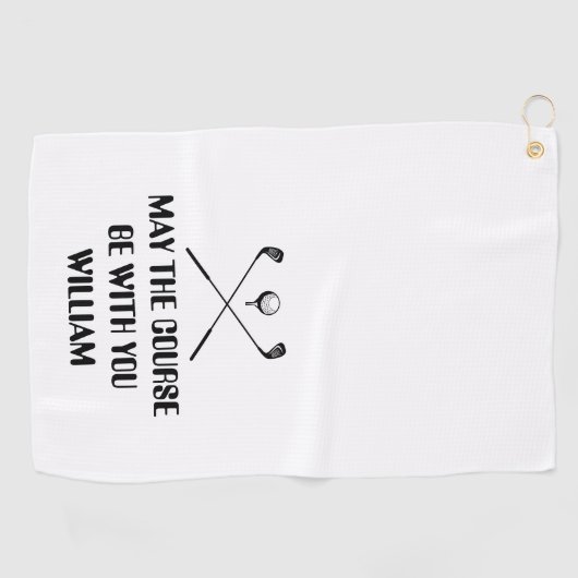 Funny Personalized Name Golfhanddoek (Horizontaal)