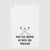 Funny Personalized Name Golfhanddoek (Voorkant)