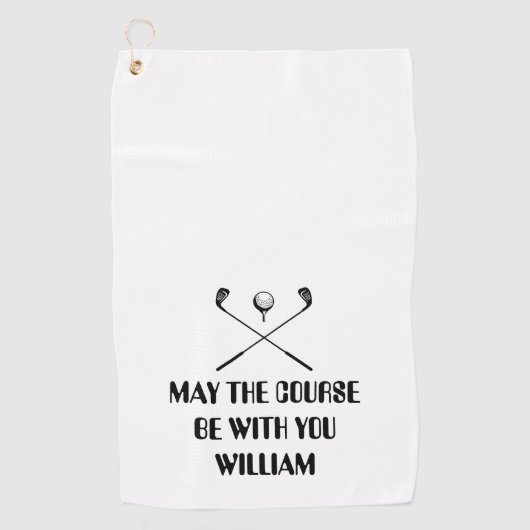 Funny Personalized Name Golfhanddoek (Voorkant)