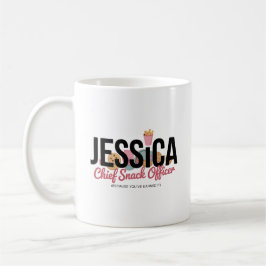 Funny Personalized Name Mug – Chief Snack Officer Koffiemok