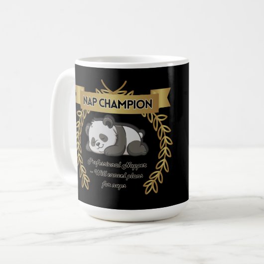 Funny Personalized Nap Champion (Customizable) Mug Koffiemok (Voorkant links)