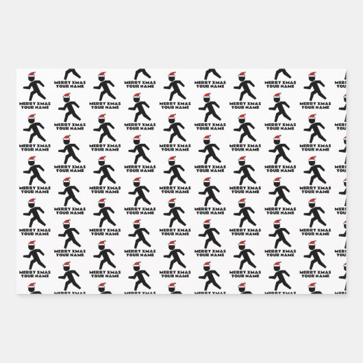 Funny personalized non denominational Kerstmis Inpakpapier Vel (Voorkant)