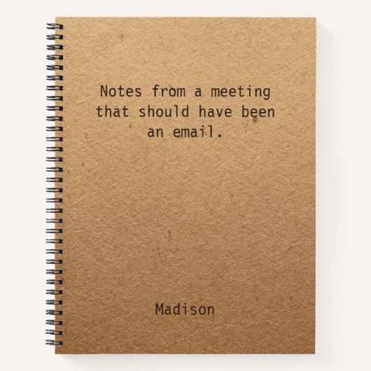 Funny Personalized Notes Kantoor Meeting Notitiebo Notitieboek (Voorkant)