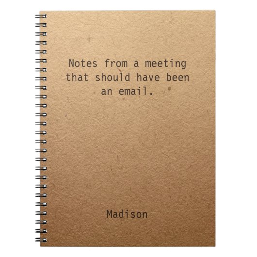 Funny Personalized Notes Kantoor Meeting Notitieboek (Voorkant)