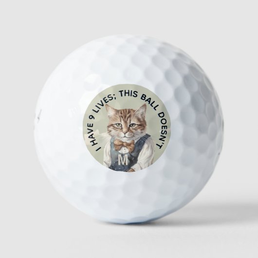 Funny Personalized Novelty Monogram Cat Advice Golfballen (Voorkant)