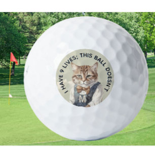 Funny Personalized Novelty Monogram Cat Advice Golfballen
