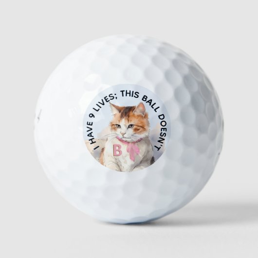 Funny Personalized Novelty Monogram Cat Advice Golfballen (Voorkant)