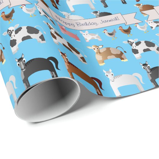 Funny Personalized Old MacDonald's Boerderij Cadeaupapier (Rol Hoek)