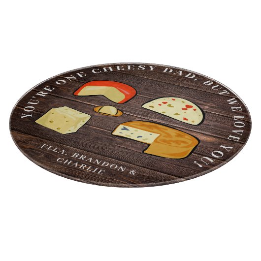 Funny Personalized Pa Cheese Pun Rustic Snijplank (Hoek)
