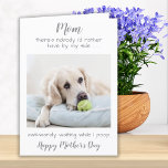 Funny Personalized Pet Photo Dog Mam Moederdag Feestdagen Kaart<br><div class="desc">Verrassend je favoriete hondenmoeder deze Moederdag met deze grappige persoonlijke petfotokaart van haar beste vriendin. "Mam - Er is niemand die ik liever aan mijn kant zou hebben, onhandig wachtend terwijl ik poep! Happy Moederdag" Voeg de favoriete foto van uw hond toe en personaliseer binnenin met bericht en naam of...</div>