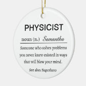 Funny Personalized Physicist  Definition Keramisch Ornament (Links)