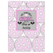 Funny Personalized Pickleball "Play Like A Girl" Klembord (Achterkant)