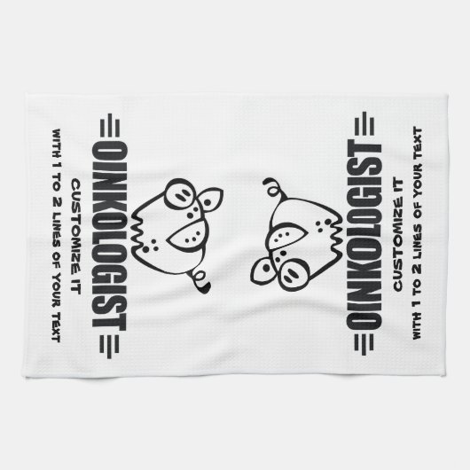 Funny Personalized Pig Theedoek (Horizontaal)