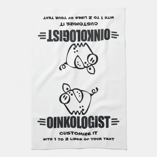 Funny Personalized Pig Theedoek (Verticaal)