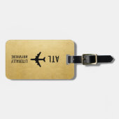 Funny Personalized Pilot Gift Travel Lover Gold Bagagelabel (Voorkant horizontaal)