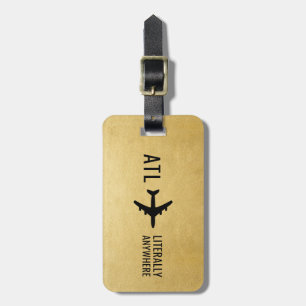 Funny Personalized Pilot Gift Travel Lover Gold Bagagelabel