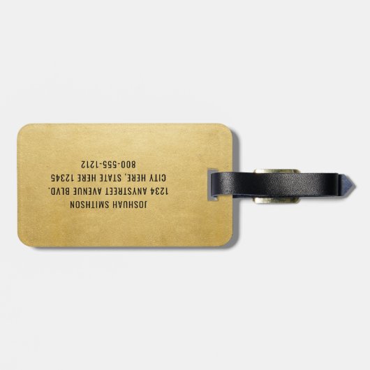 Funny Personalized Pilot Gift Travel Lover Gold Bagagelabel (Achterkant horizontaal)