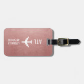 Funny Personalized Pilot Gift Travel Lover Pink Bagagelabel (Voorkant horizontaal)