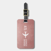 Funny Personalized Pilot Gift Travel Lover Pink Bagagelabel (Voorkant verticaal)