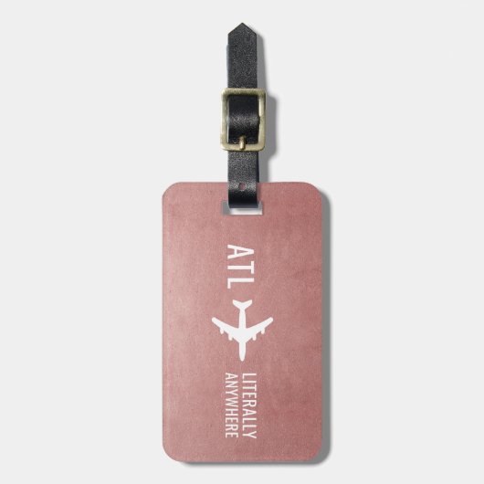 Funny Personalized Pilot Gift Travel Lover Pink Bagagelabel (Voorkant verticaal)
