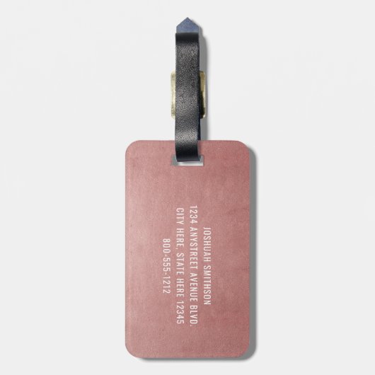 Funny Personalized Pilot Gift Travel Lover Pink Bagagelabel (Achterkant verticaal)