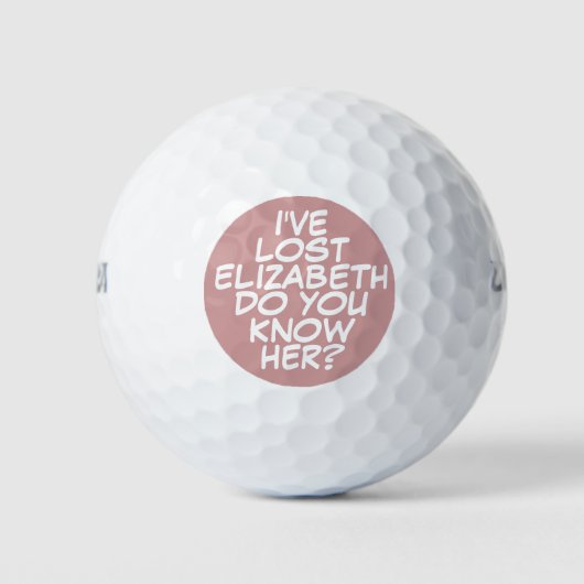 Funny Personalized Pink Comic Book Lost Golfballen (Voorkant)