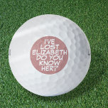 Funny Personalized Pink Comic Book Lost Golfballen<br><div class="desc">Vermeng je ballen nooit meer. Geef de naam een persoonlijk tintje aan de creëer unieke golfballen die ontworpen zijn om een wit,  knal,  zap in iemands spel te zetten. Ontworpen door: Thisnotme©</div>