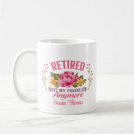 Funny Personalized Pink Floral Retirement Koffiemok