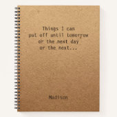 Funny Personalized Procrastinate Delayed Notitieboek (Voorkant)